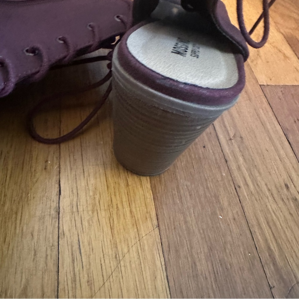 Mossimo: Magenta Lace Up Peep-Tie Booties - Picture 4 of 5